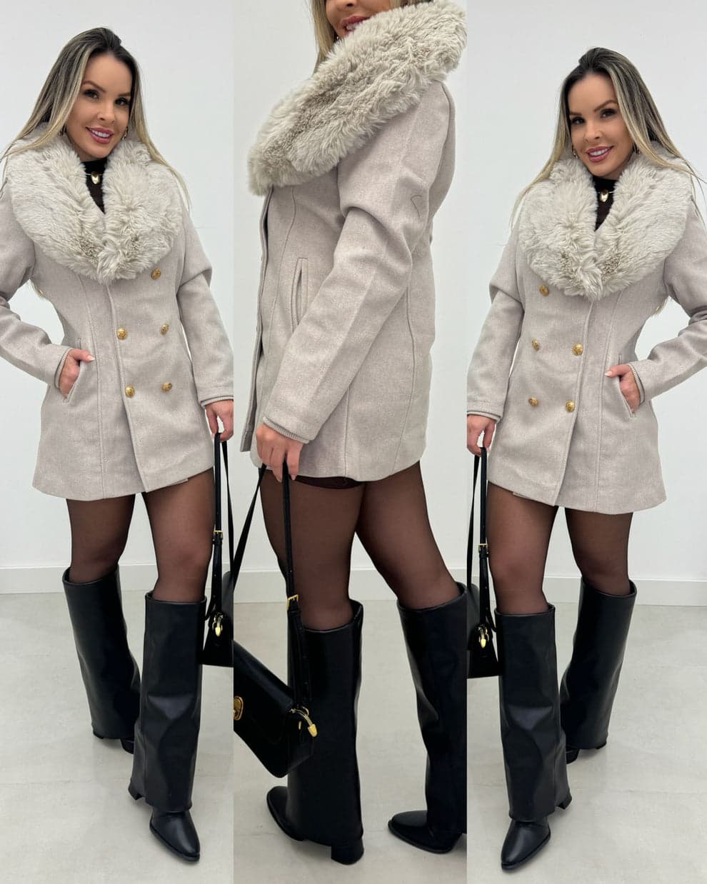 Casaco de Lã Batida